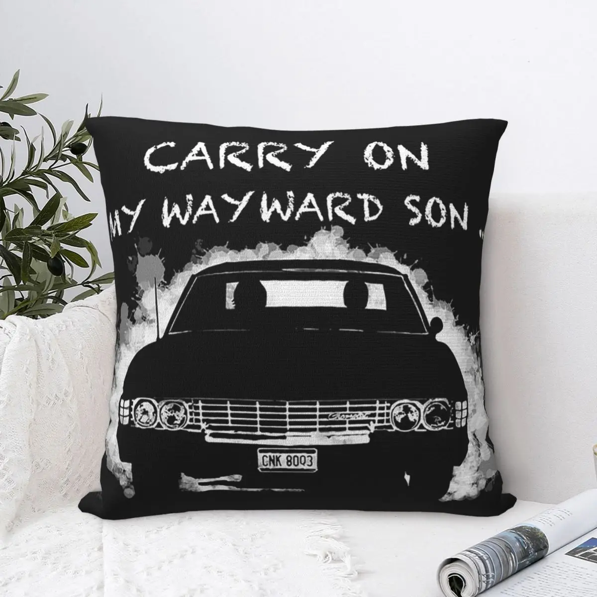 

Carry On My Wayward Son_Supernatural Racerback Tank Pillowcase Polyester Cushion Comfort Throw Pillow Sofa Cushions Used
