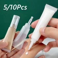 Botella dispensadora de base transparente, botellas cuentagotas líquidas, crema de Gel para ojos, loción, tubo vacío, contenedor de muestra de esencia de viaje, 5/10 Uds.