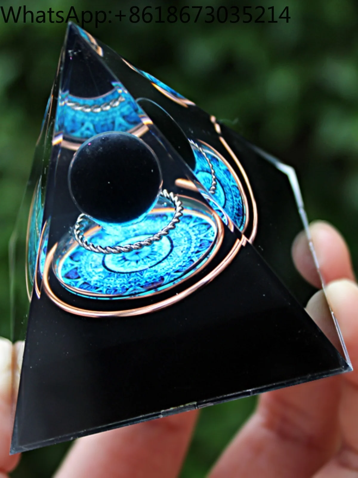 Explosions Crystal Ball Obsidian Gravel Pyramid Home Resin Handicrafts Office desktop ornaments