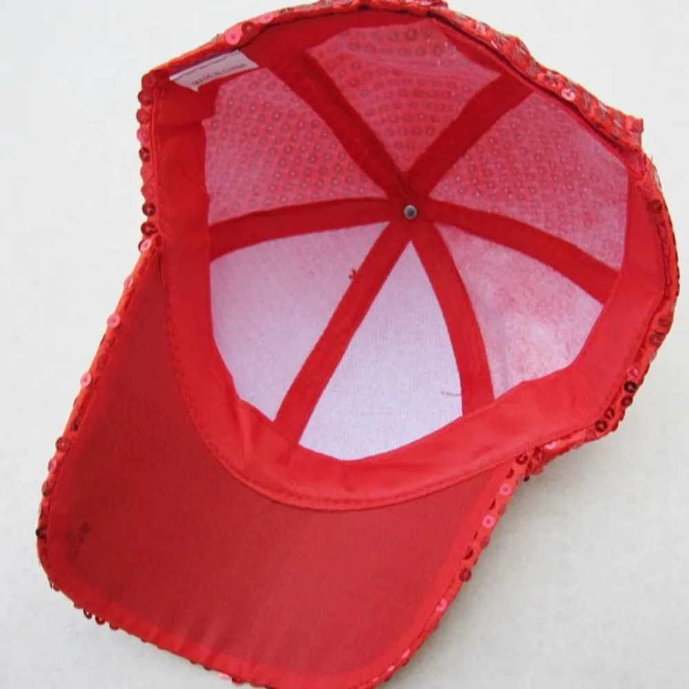 New Sequined Baseball Cap Party Dress Glittering Peaked Cap Elegant Punk Hip Hop Disco Costume Gift