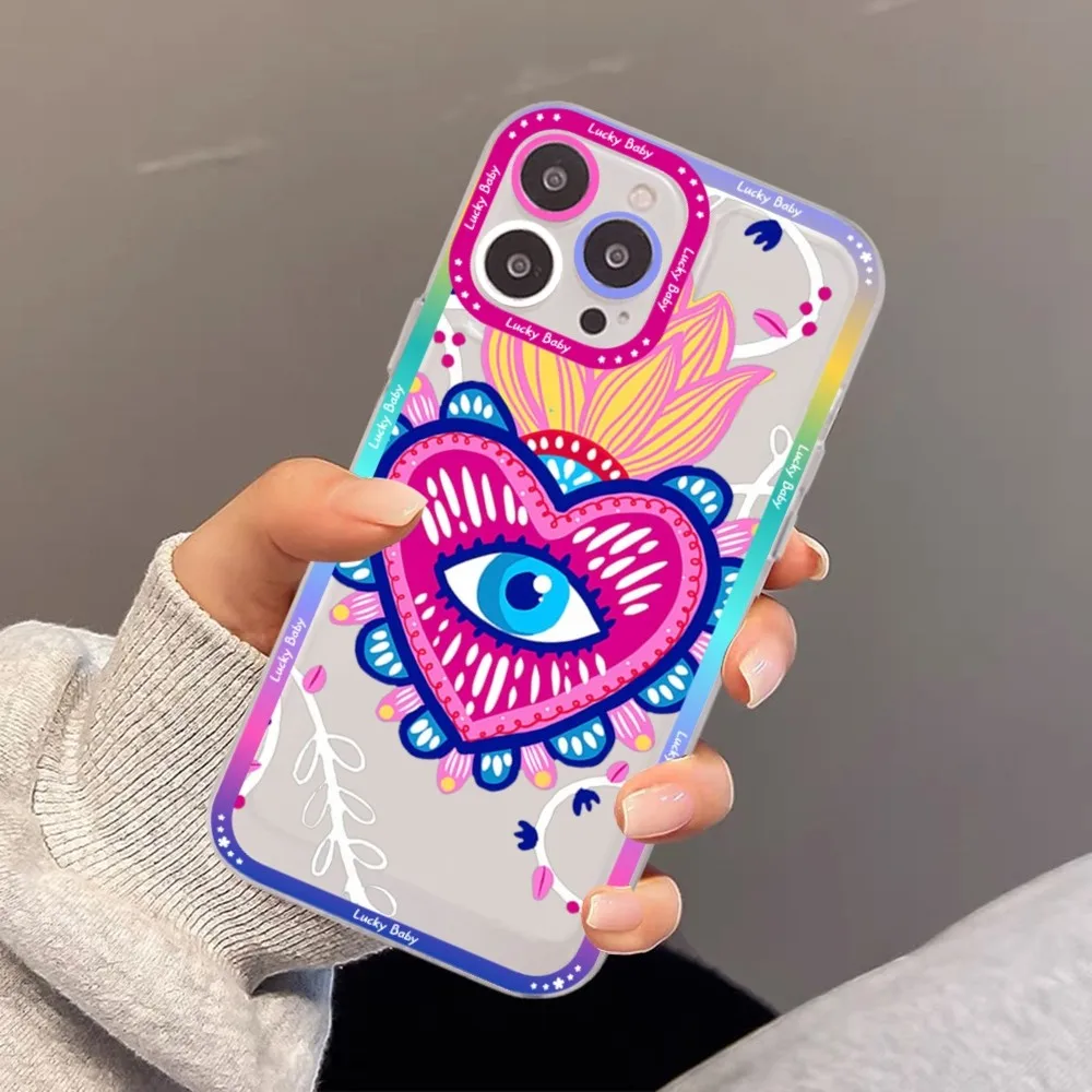 Funny Turkish Lucky Blue Evil Eye Phone Case For Samsung S 20 S 21 S 22 S 23 Lite Plus Ultra Mobile Cover