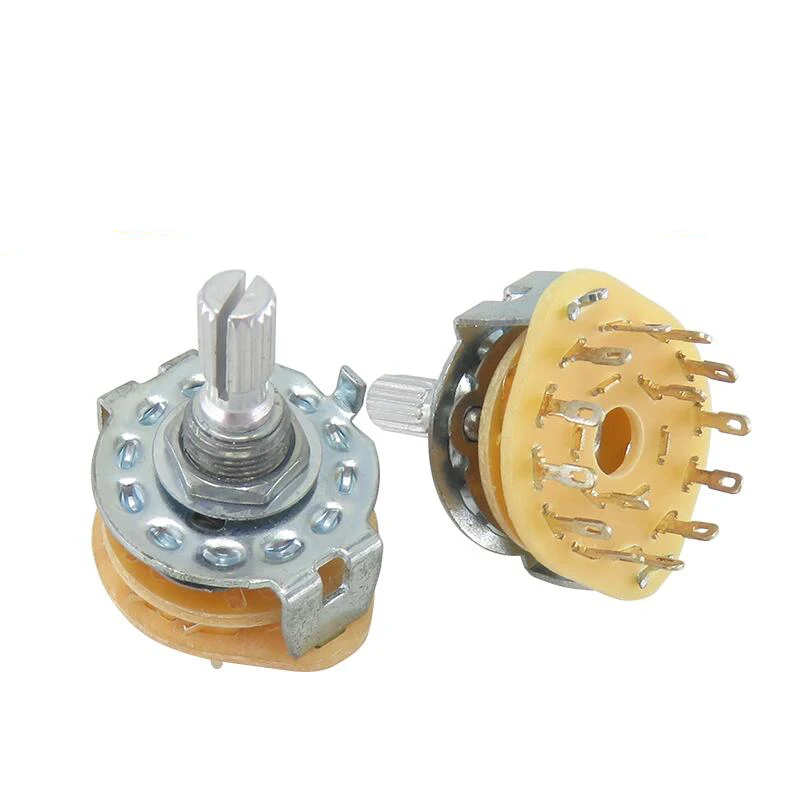 2PCS RS25 Band switch 2P4T 2P5T 2P6T 3P3T 3P4T Mount Rotary Switch Selector Band 2 Pole 5 Position Knob Switch Band Switches