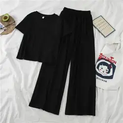 2 Pieces Cotton Sleepwear Women Pajama Sets Loose Nightsuit Plain Sailor Moon Women's Nightie Casual Suit Home Clothes Pijamas