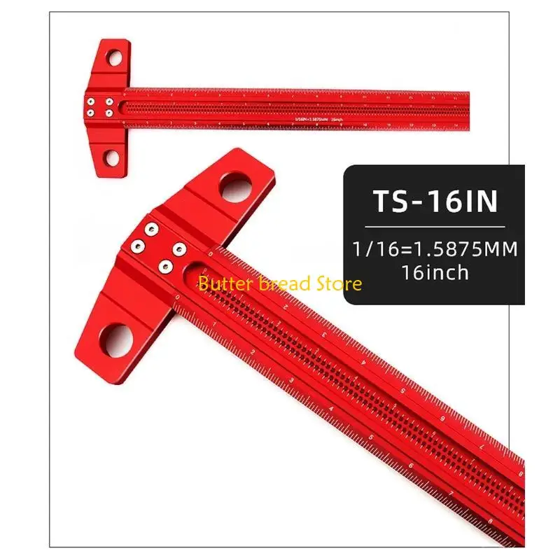 W89C Woodworking Scriber for T Type Ruler for w/ Hole Draw Line Tooth 16in/24in for C