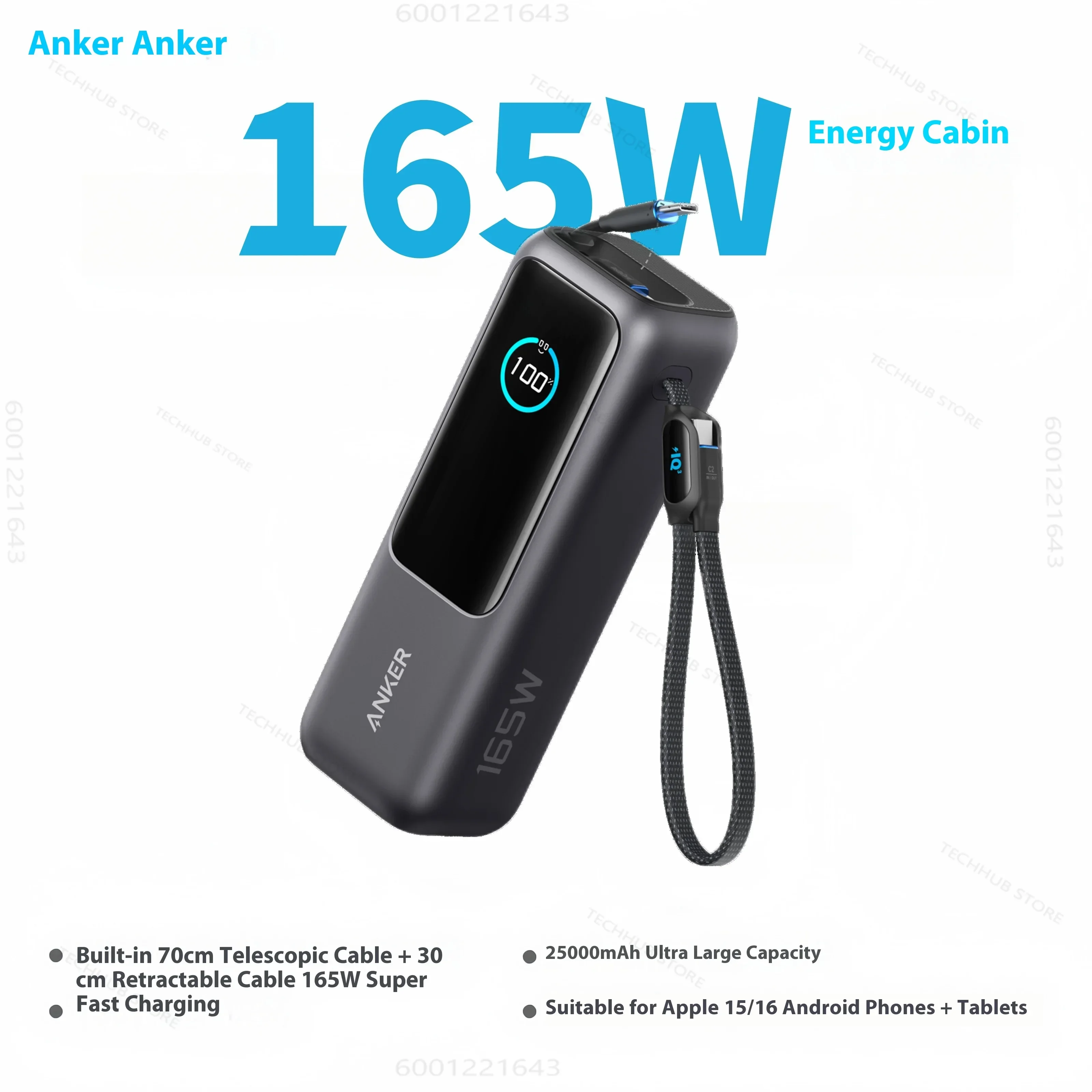 Anker Zolo 25000mAh Power Bank 165W Max Fast Charge High Capacity