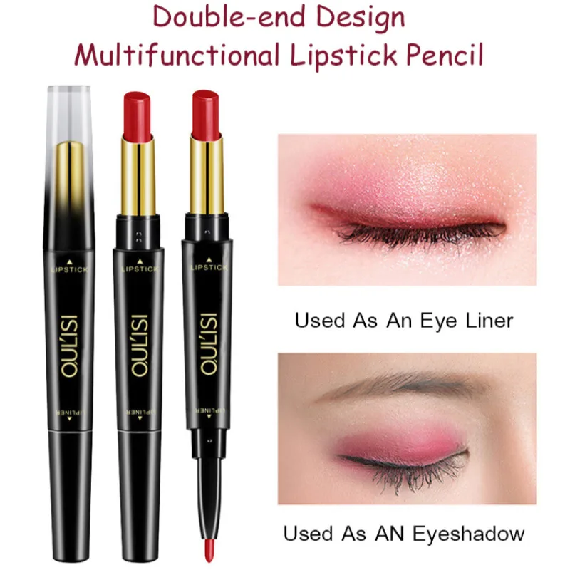 Lipstick pencil lip liner female not easy to take off the color hook line double-ended rotary lip pencil matte painting lipstick