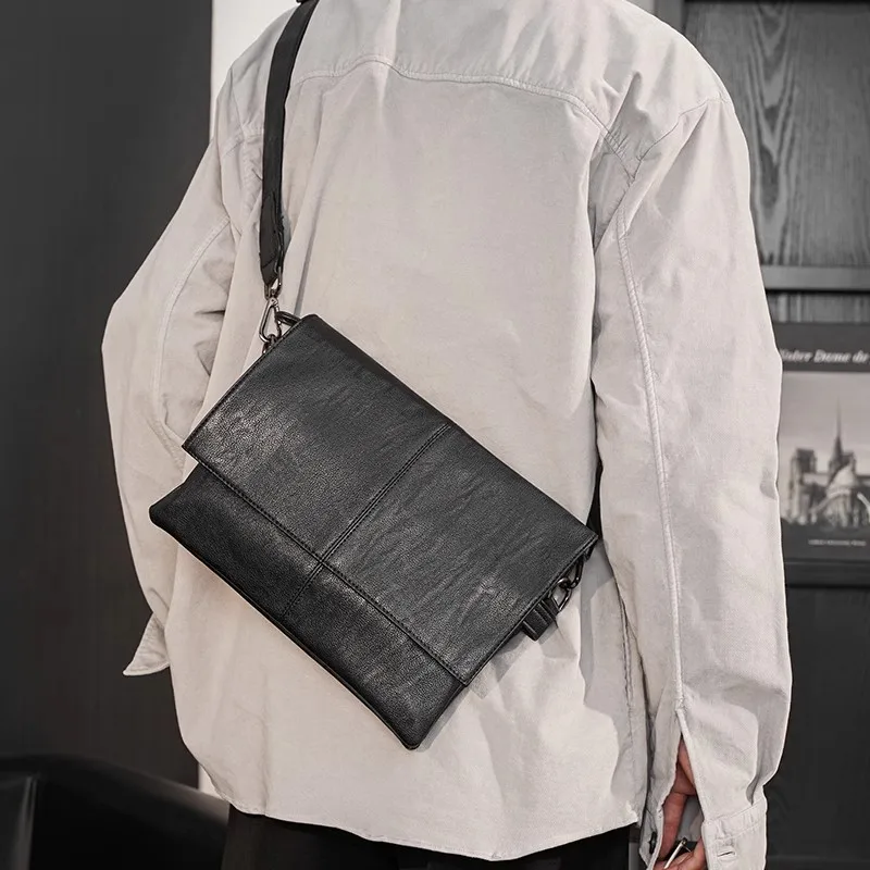 Bolsos de hombro de cuero para hombres, bolso cruzado Retro, bolso de mensajero multifuncional, bolso lateral de moda para hombres, envío gratis