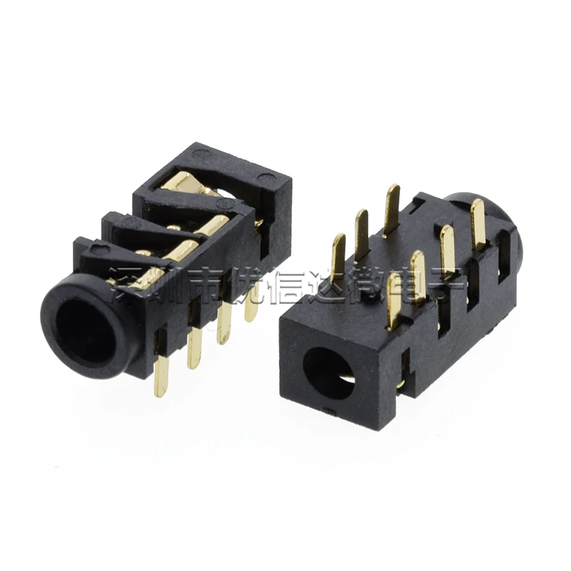 10Pcs Pj-393 Gold-Plated 383 Eight-Foot 7 Foot ,Section4 Smd 7Pin 3.5Mm Headphone Jack Audio Jack