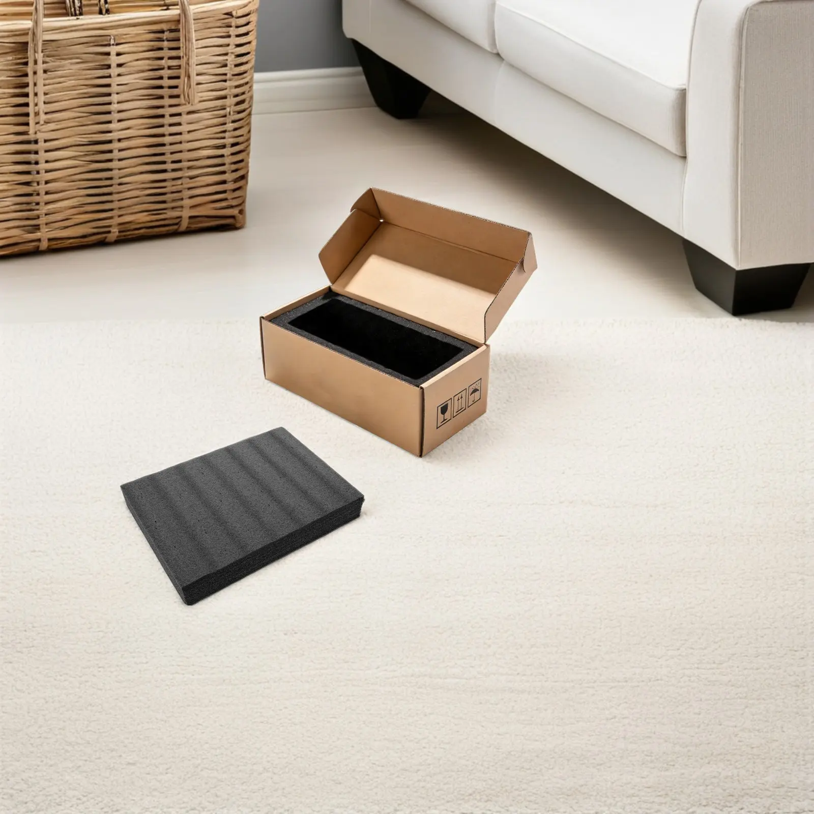 2Pcs Foam Protector Padding Sheets Black Polyethylene Foam Board Thick Packaging Filler Cushioning Shipping Box Insert DIY