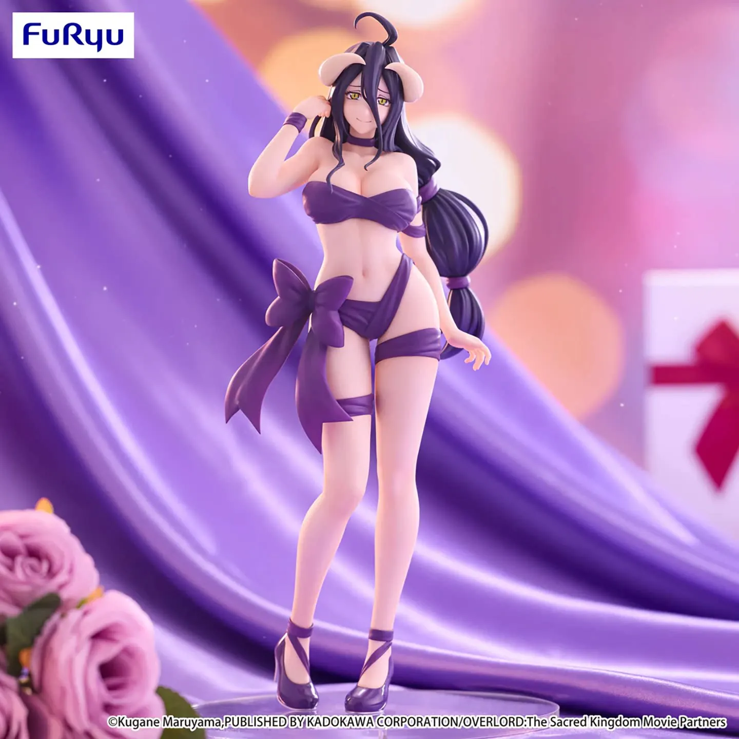 Original FuRyu Overlord Albedo BiCute Ribbons Prize Figure 26cm Swimsuit Anime Bishoujo Statue Desktop Decor Gift
