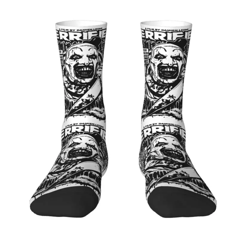 Calcetines Harajuku Terrifier para hombre y mujer, medias deportivas cálidas con estampado 3D de película de terror, payaso de Halloween y baloncesto