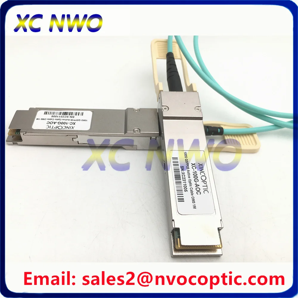 100G QSFP28 AOC Cable, 100G 1M High Speed Multimode Aqua OM3 Breakout Active Optic Cable AOC Cable Fiber Patch Cord Optic Cable