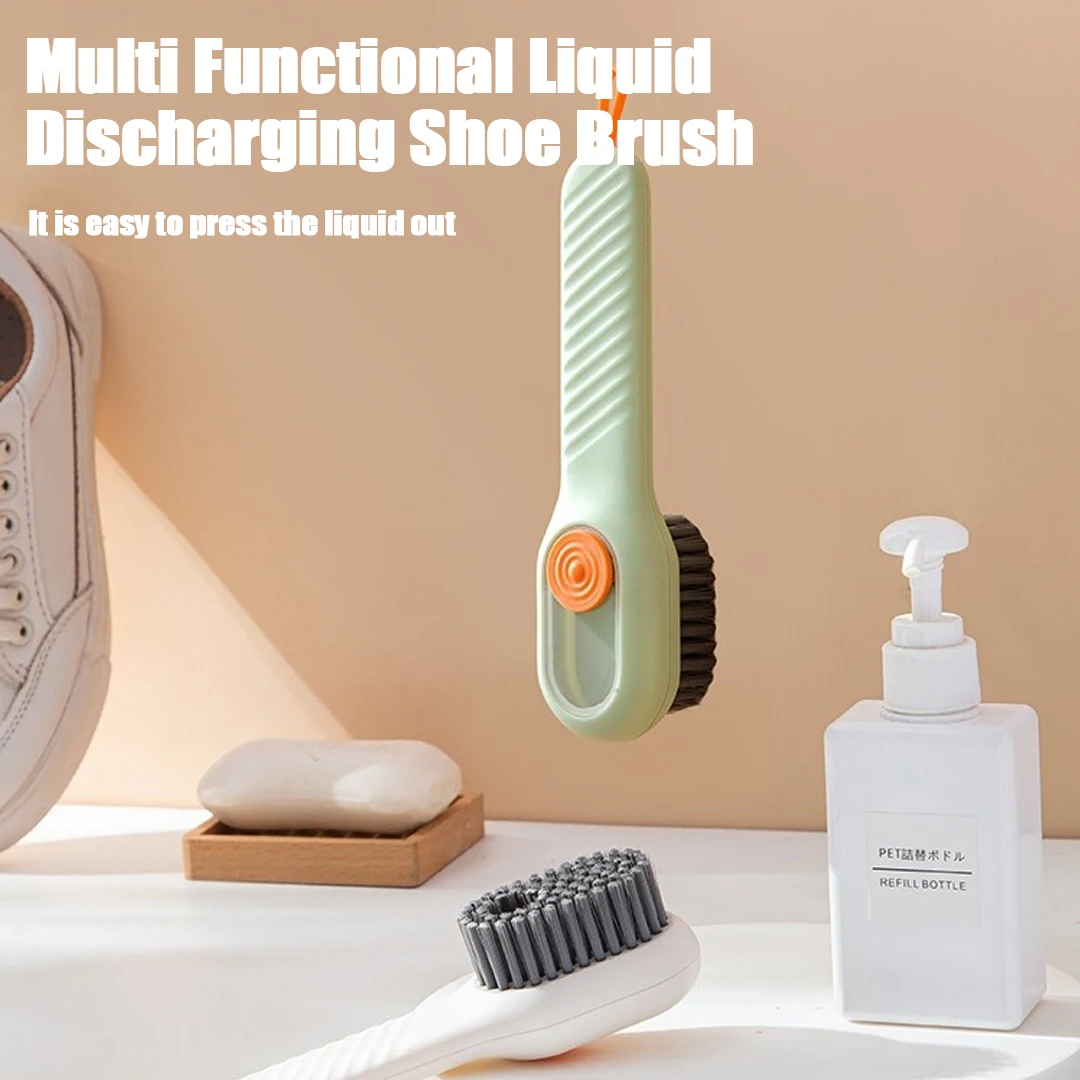 1/2Pcs Multifunctional Cleaning Brush Soft Automatic Liquid Shoe Brush Clothes Brush Shoe Clothing Board Brush Shoe Cleaner Tool