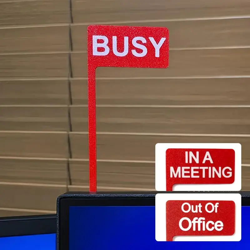Monitor Busy Flag Signs Fun Office Gift Busy/Coffee/Meeting Signs, Fun Desk Accessories, Suitable For Home Office