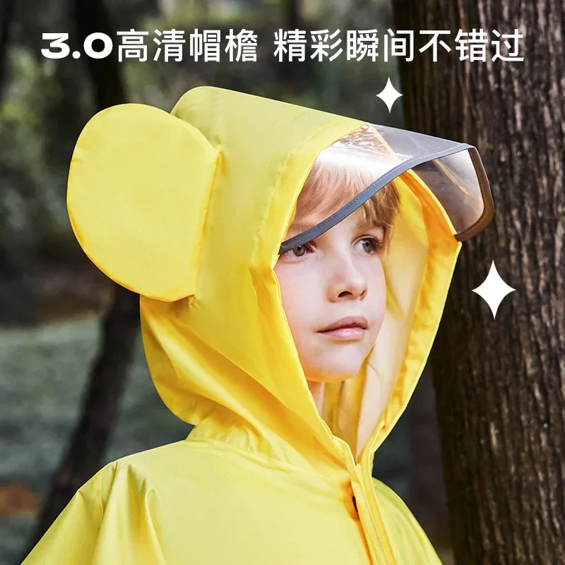 Cute Polyester Baby Raincoat Outdoor Waterproof Rain Coat Children Impermeable Poncho Boys Girls Rain Jacket Yellow