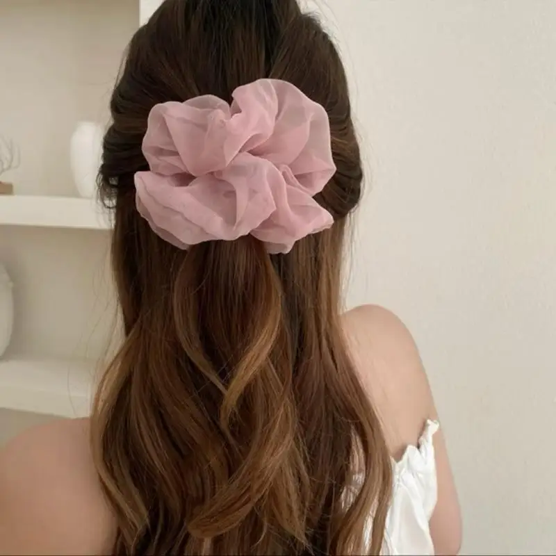 Laços de cabelo macios e românticos para mulheres com design exclusivo de babados, grampo de cabelo elegante para meninas, acessórios para cabelo, presente