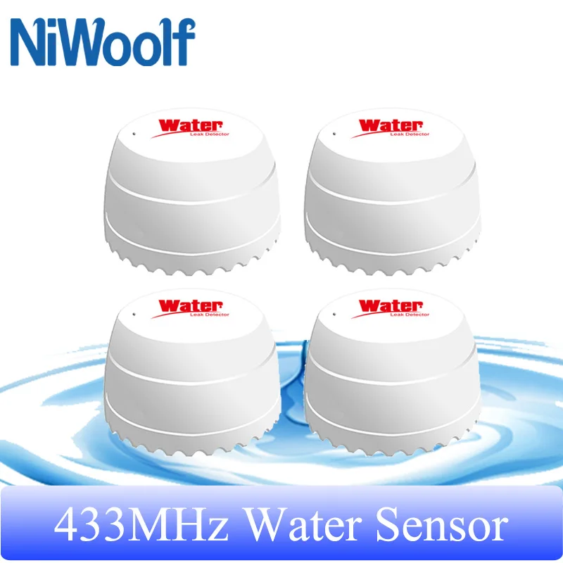 

Wireless Water Leakage Sensor 433MHz Flood Alert Overflow Water Leak Detector Wholesale For Home Security Burglar Alarm System