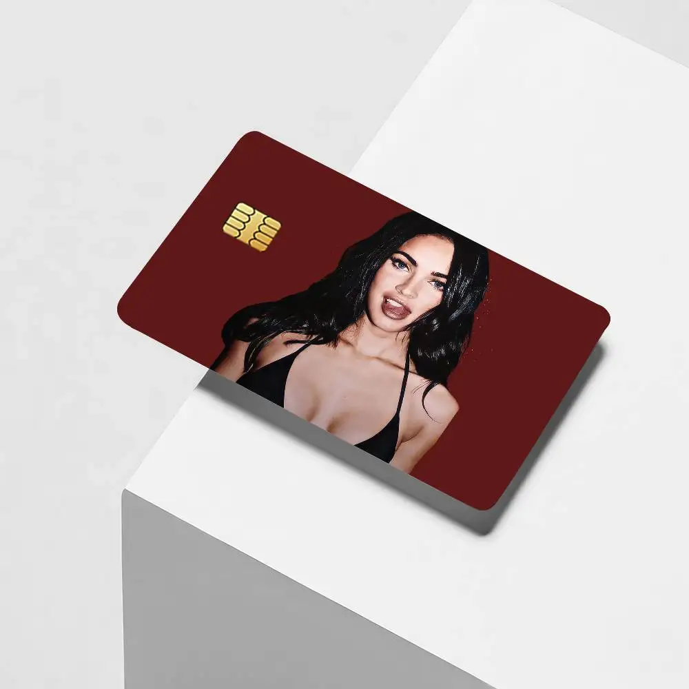 American actress M-Megan Fox Credit Card Decorative Card Stickers Suitable For Bank Cards Metro Transit Anti-scratch Gift 4PCS