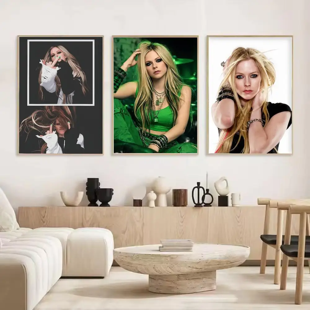 Singer Punk A-Avril Lavigne Painting Calligraphy Stylish Canvas Poster Wall Art for Living Room Bedroom Cafe Office Decor Gift