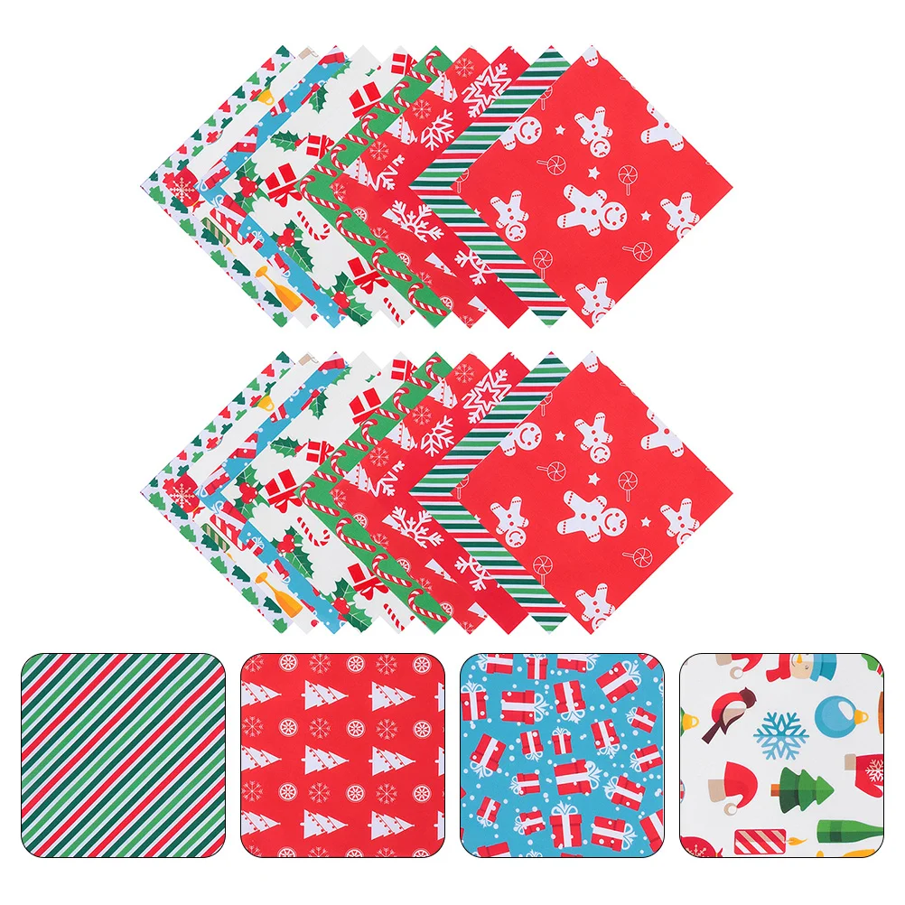 

20 Pcs Christmas Patchwork Cotton DIY Cloth Fabric Craft Small Floral Sewing Fabrics for