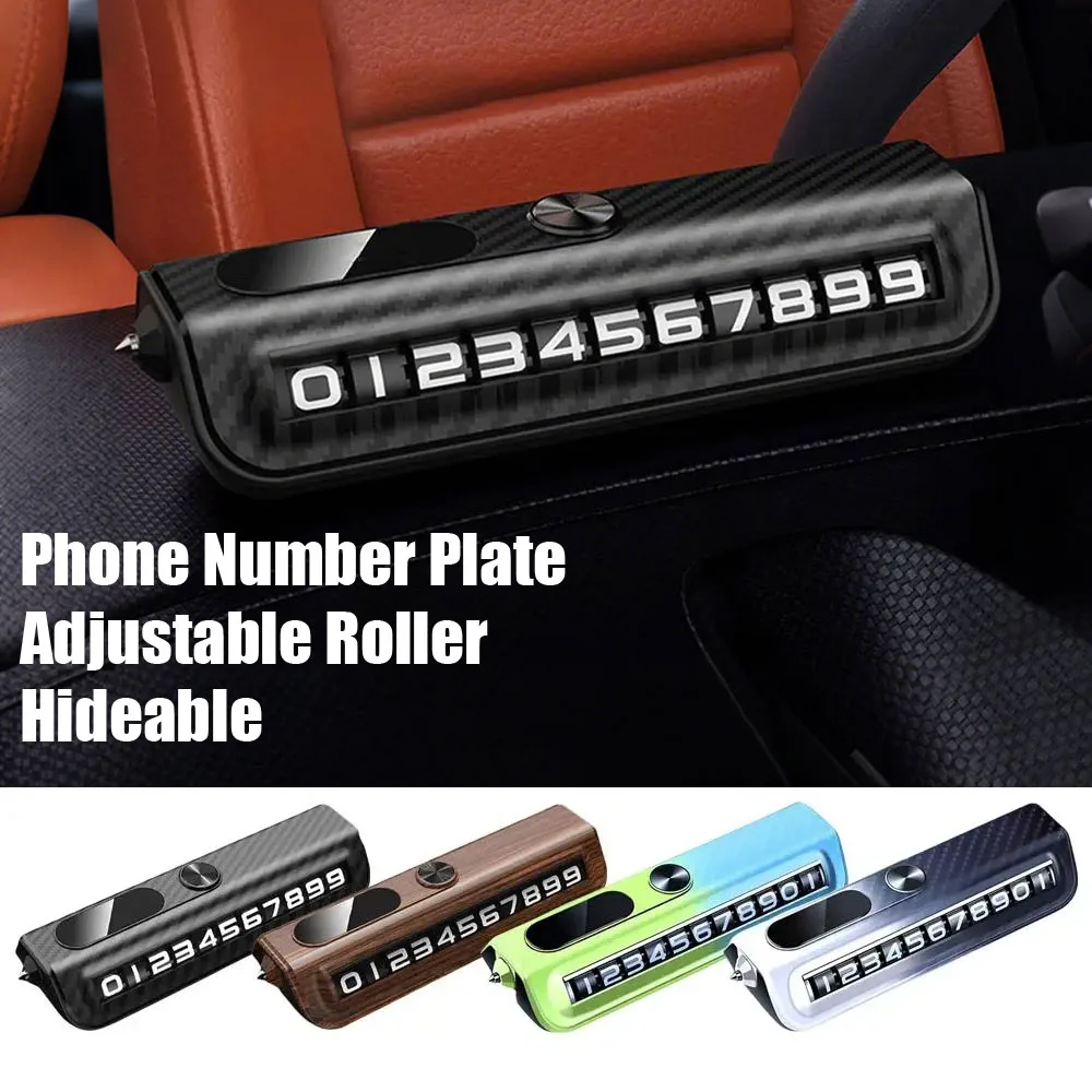 

Car Temporary Parking Number Adjustable Roller Interior Phone Number Plate Hideable Multi-functional Safety Window Breaker Tool
