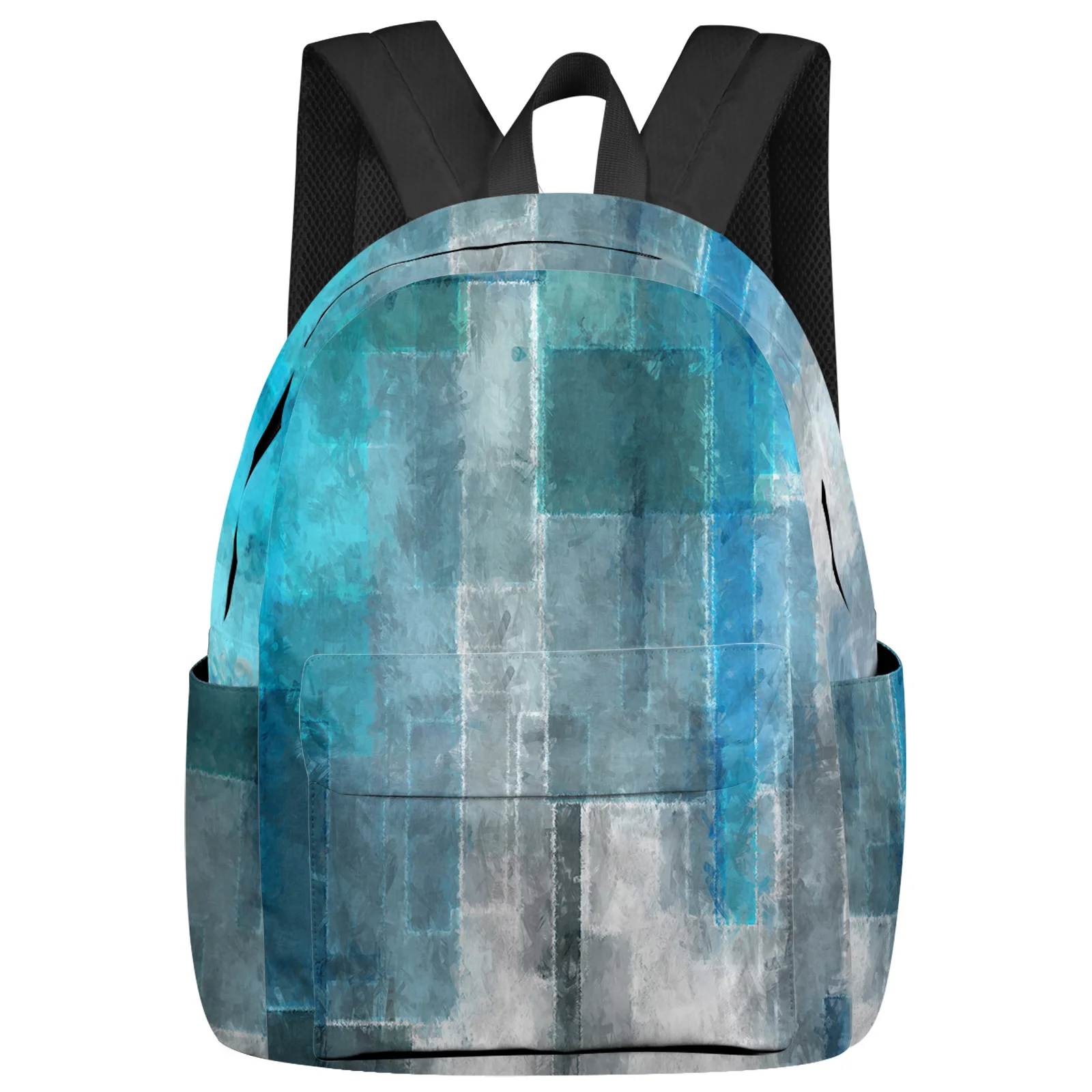 

Abstract Oil Painting Color Geometric Blue Backpacks Custom Student School Bags Laptop Backpack Men Women Female Travel Mochila