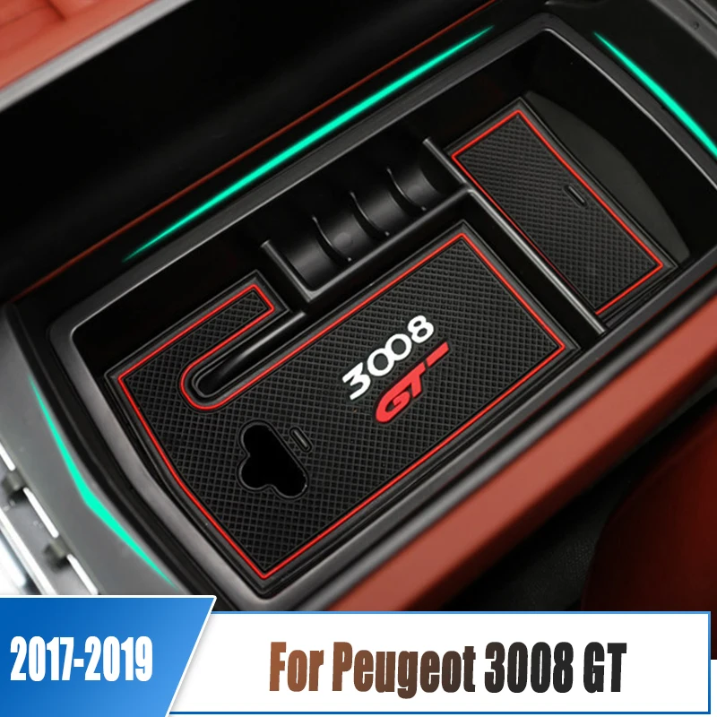 Für Peugeot 3008 gt 3008gt 2017 2018 2019 Auto Armlehne Aufbewahrung sbox Armlehne Behälter Mittel konsole Organizer Handschuh ablage Paletten halter