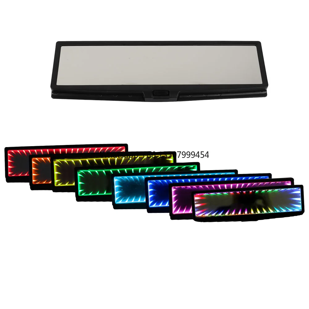 

Universal Car Rearview Mirror Led Large Field Anti-glare 3D Bottomless Extends RGB LED Car Interior Dimming Rearview Mirror