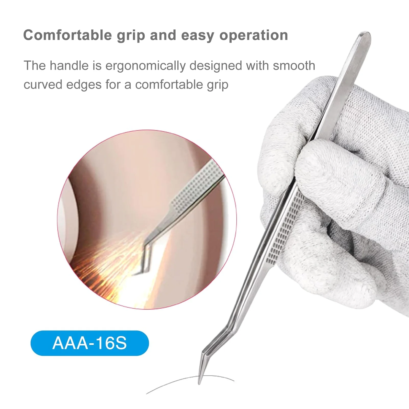 AAA-16S Chip Tin Planting Tweezers High Precision Tweezers Stainless Steel Anti-Static Tweezers for Mobile Phone Repair