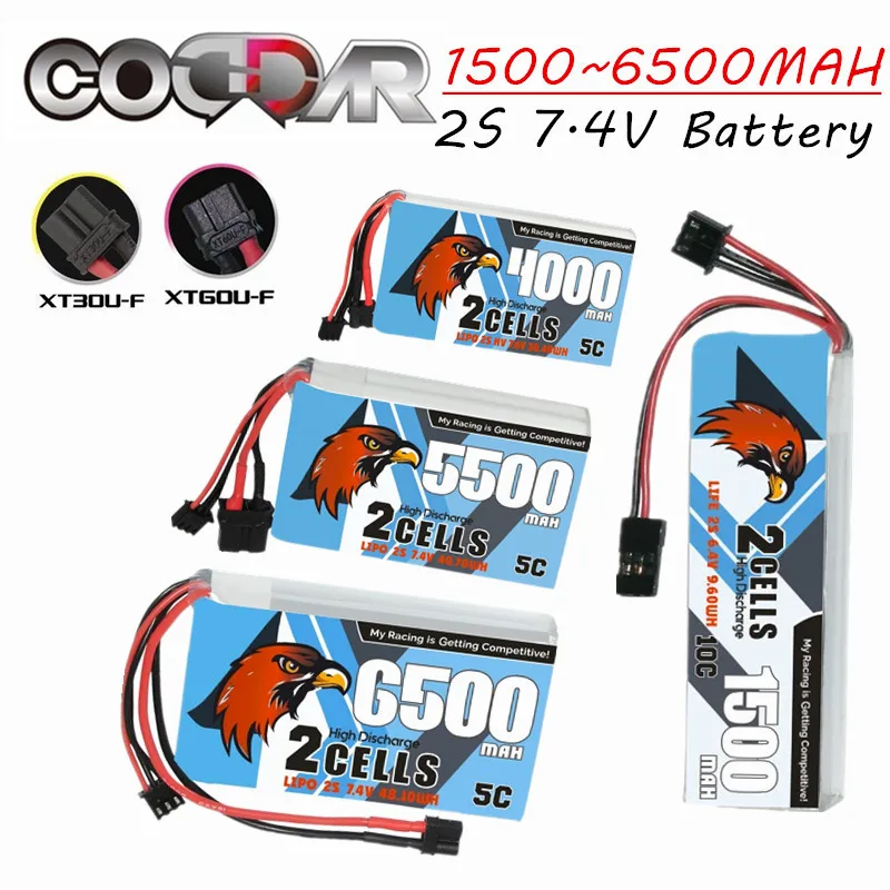 2S 6.4V 7.4V 7.6V bateria Lipo dla odbiornika Sanwa M12-RS MT46 TX16 T16IZ TX12 Frsky QX7 TX16S nadajniki bokser JR XT30 XT60