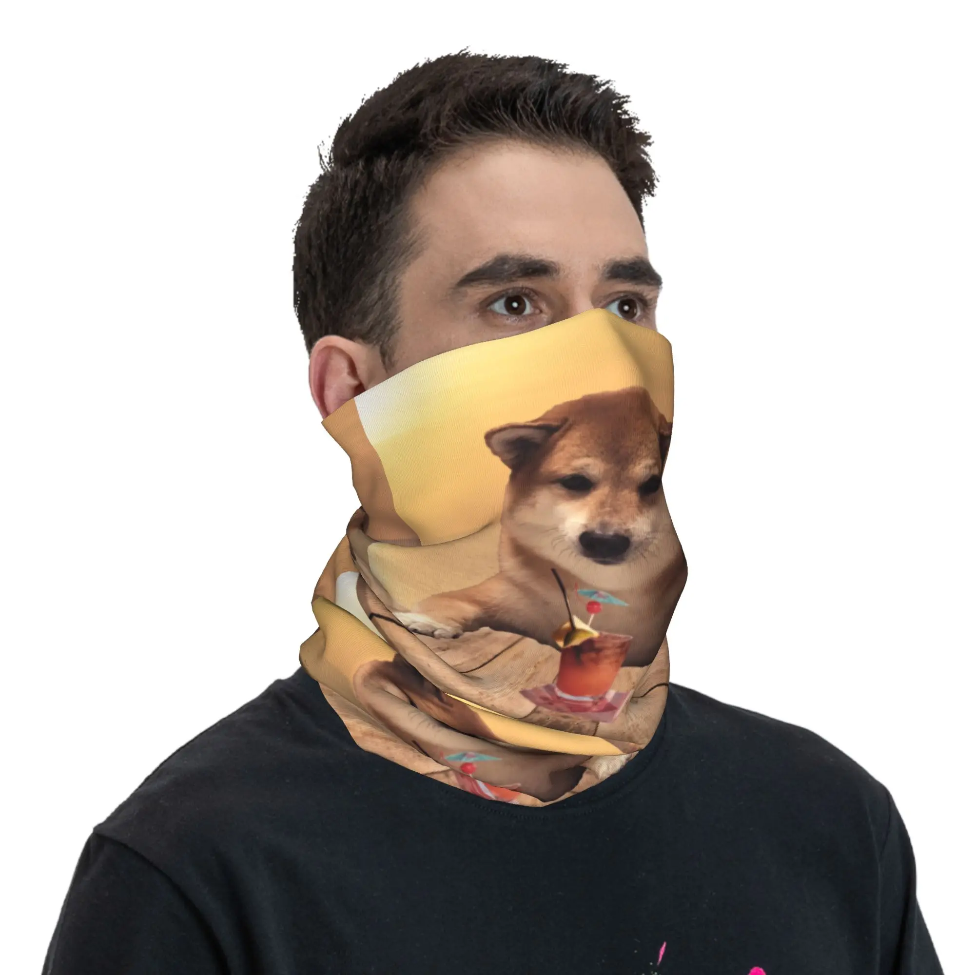 مخصص Cheems في عطلة باندانا الرقبة الجراب يندبروف الوجه وشاح غطاء النساء الرجال شيبا Inu دوجي أغطية الرأس أنبوب بالاكلافا