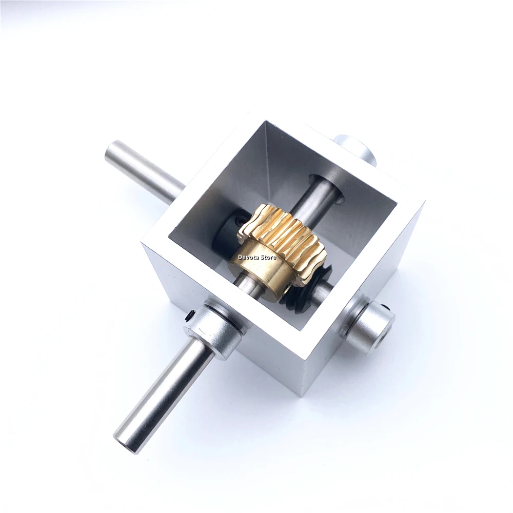 1:10 1:20 Worm Gear Reduction Gearbox 6/8MM Shaft 20T Gear 90 Degree Right Angle Corner Device