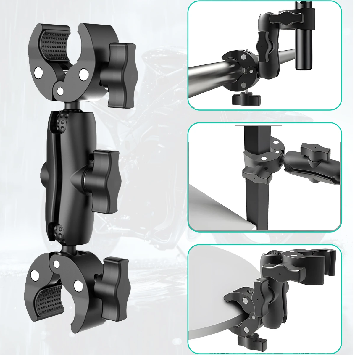 Camera Double Clip Crab Clamp For GoPro Motorcycle Bicycle Handlebar Clip Bracket For Insta360 One X2 X3 Sports Camera Accessory