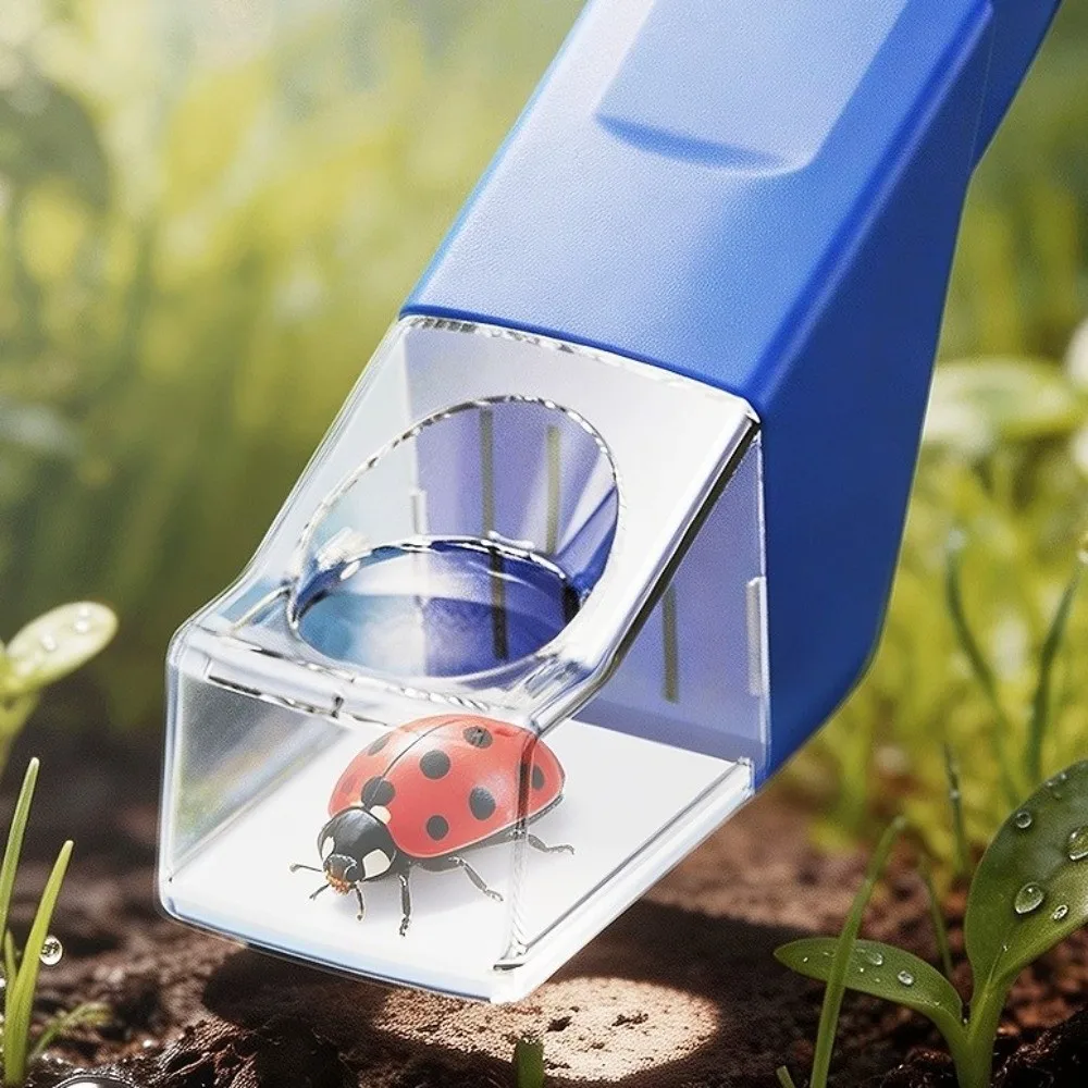 Plastic Insect Catcher Handheld Contactless Spider Catching Tool Reusable Built-in Magnifying Glass Fly Grabber Indoor Use