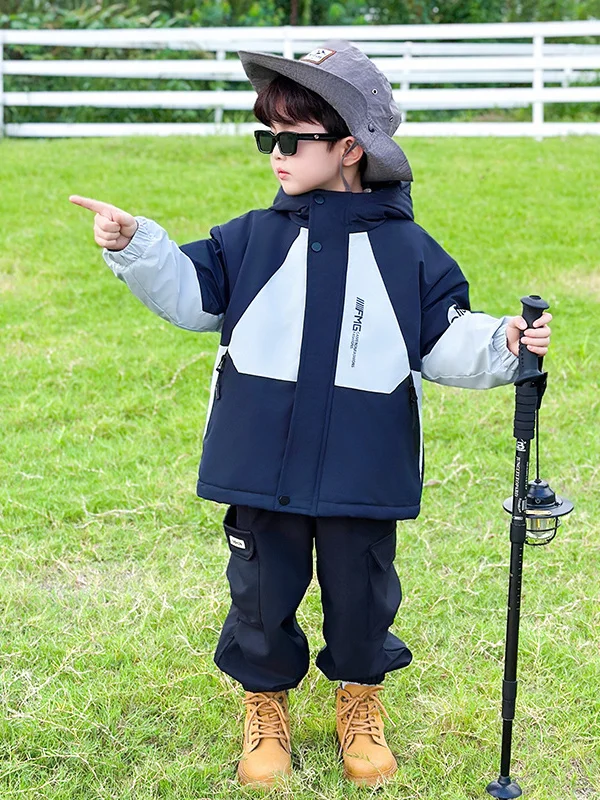 

Ветровка для мальчиков из хлопка Thiened, с капюшоном, осенне-зимняя, модная, повседневная, приталенная, с длинными рукавами, на молнии