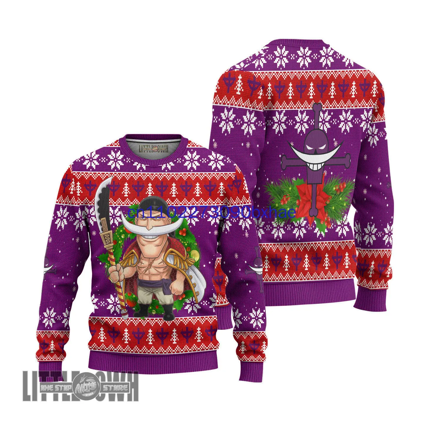 Świąteczny sweter One Piece na Boże Narodzenie 2025, brzydki świąteczny sweter, prezent, pulower Świętego Mikołaja, męska bluza 3D na jesień i zimę