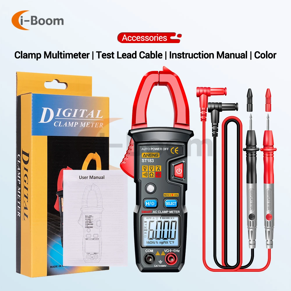 Imagem -06 - Aneng-braçadeira Multímetro com Display Led Medidor de Teste Eletricista Alta Precisão Multi-função St181 St182 St183