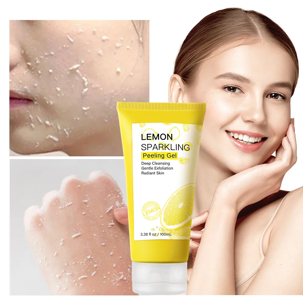 

Lemon Exfoliating Gel Deep Facial Cleansing Gel Exfoliating Scrub Collagen Anti Wrinkle Cream Moisturizes Reduces Fine Lines