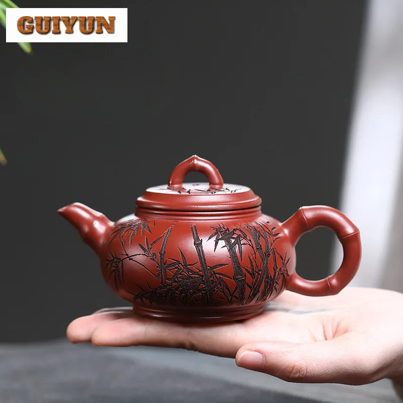 

180ml Creative Yixing Purple Clay Teapots Handmade Level Pot Raw Ore Clear Water Mud Kettle Chinese Zisha Tea Set Ornaments Gift