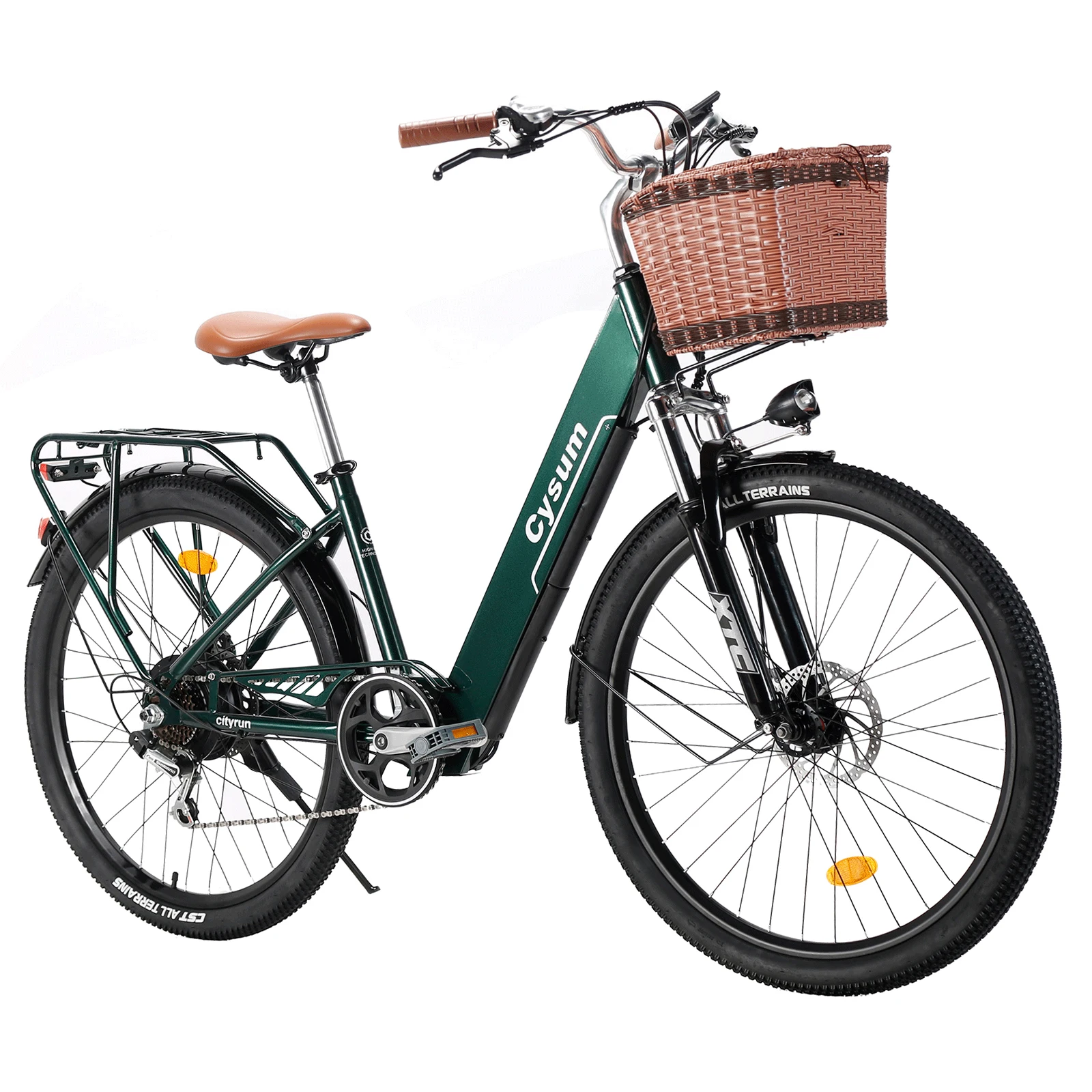 Vélo électrique de banlieue Cysum Cityrun 26", vélo électrique de ville, vélo à profil bas pour femme, batterie Li 36V 10Ah, portée 70-90Km