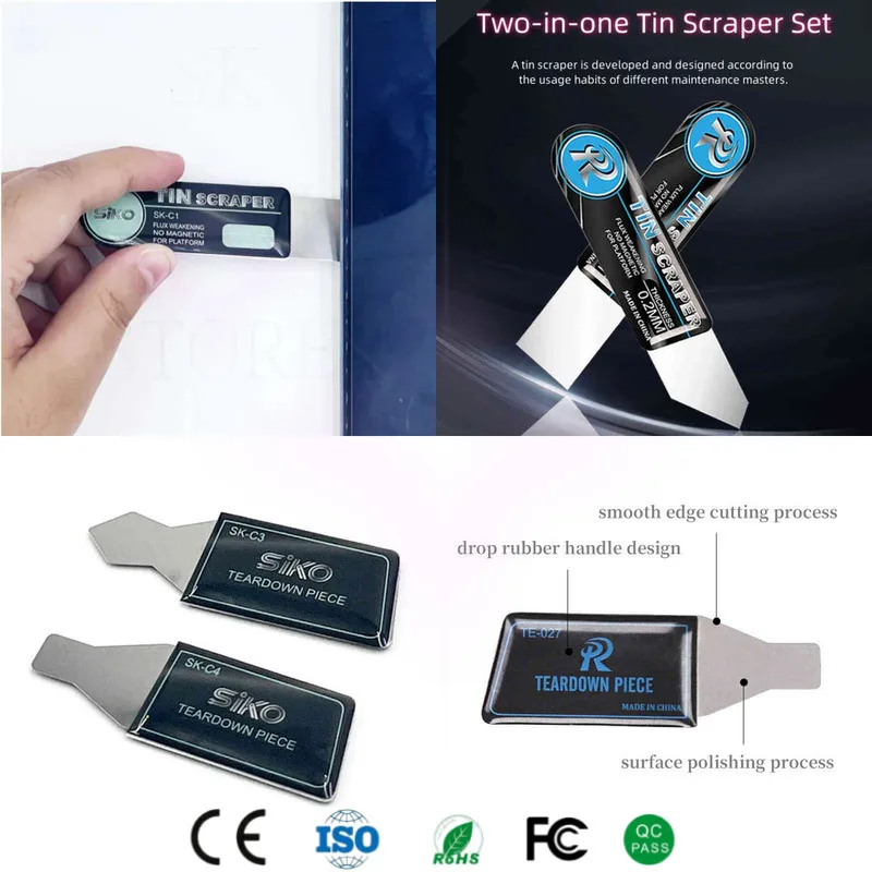 

SIKO Немагнитный скребок для олова из нержавеющей стали C2 C1 для мобильного телефона, высокая твердость BGA CPU NAND DDR IC Chip, лезвие для ремонта сварки