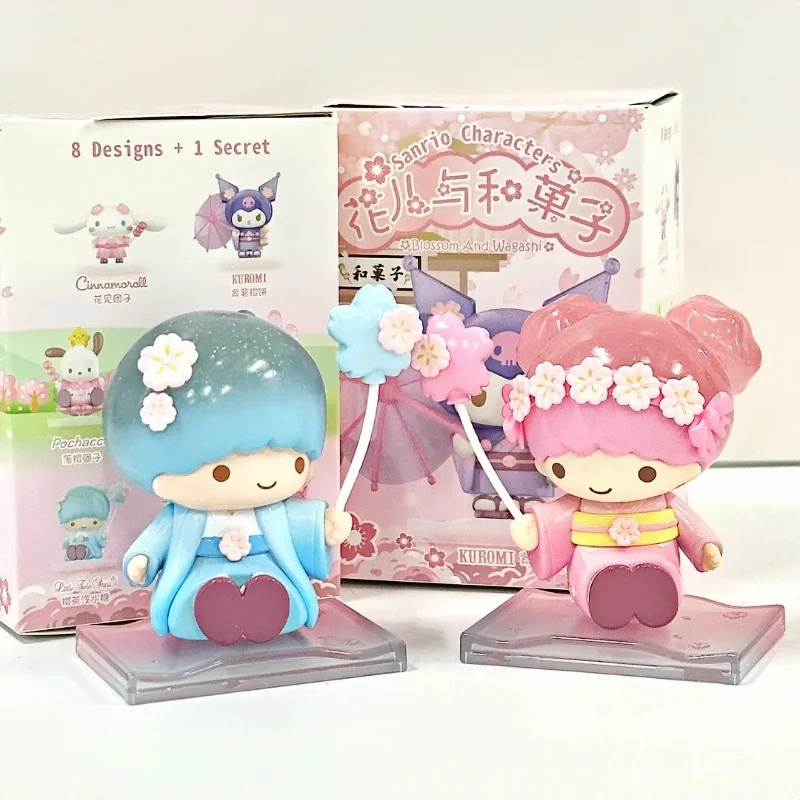 Originele Sanrio Karakters Blossom En Wagashi Serie Blind Box Anime Figuur Kuromi My Melody Beeldjes Mystery Box Girl Gift