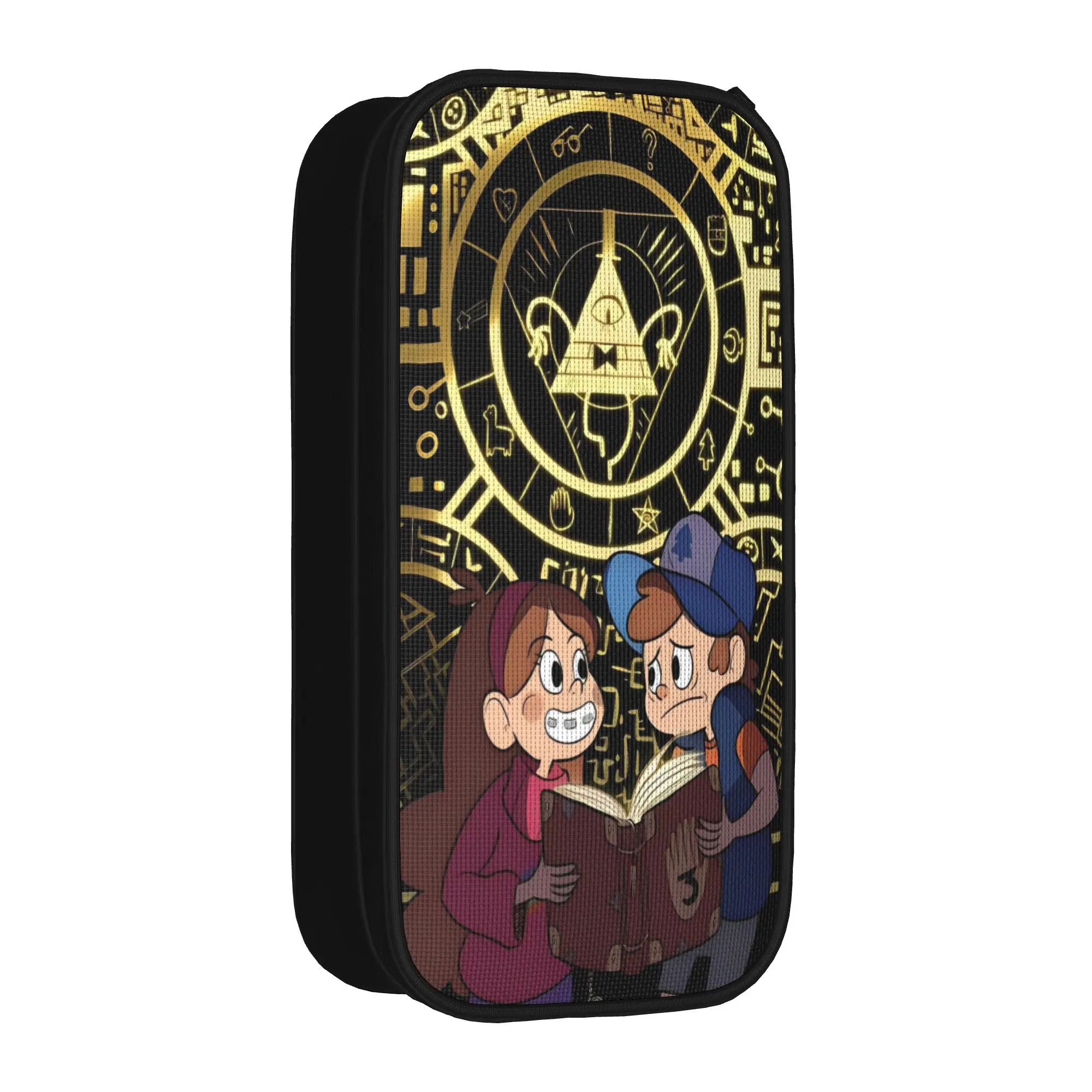 Vintage Pencil Case G-Gravity Falls Pen Box  Back To School Pencil Cases Boy Girl Zipper Pattern School Supplies