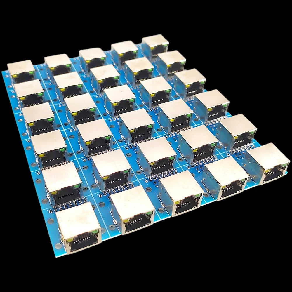 RJ45 Network Port Test Board with LED Indicator Horizontal 8P Female Socket Adapter Circuit Board for Network Troubleshooting