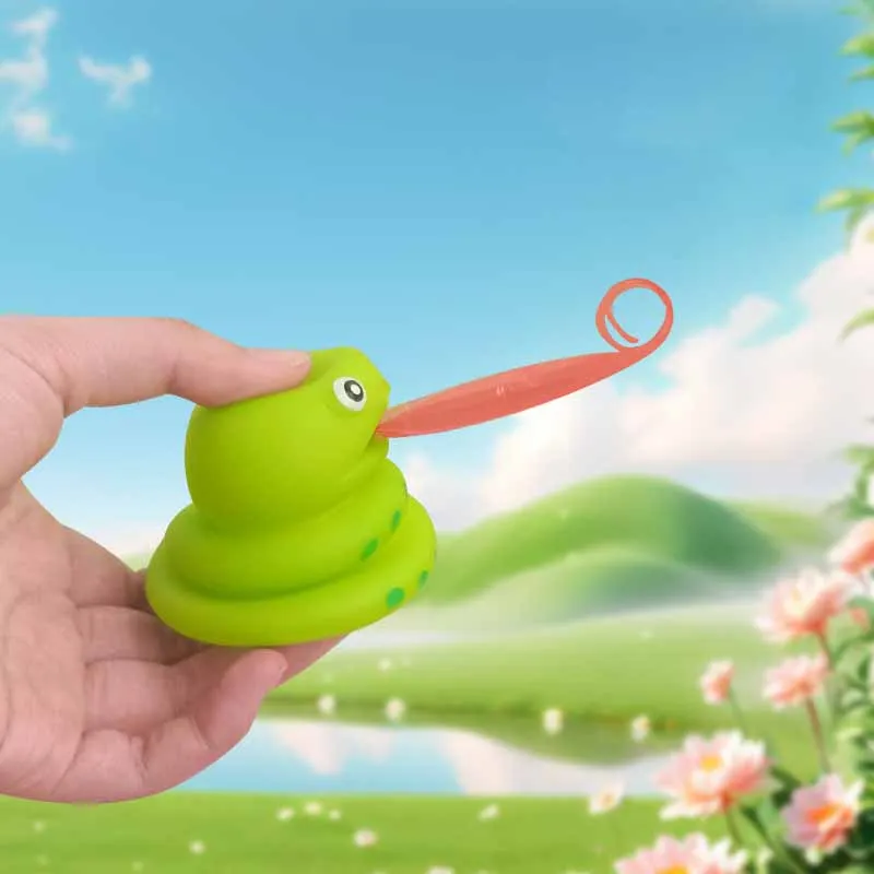 2Pcs Novelty Squeeze Tongue Out Frog Dinosaur Snake BB Sound Toys Funny Decompression Toys Cute Animal Pinch Music Fidget Toys