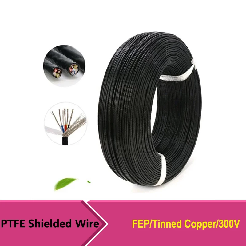 

1/2/5/10m PTFE Shielded Wire 0.3/0.5/0.75/1/1.5mm High Purity OFC Copper Tinned FEP Insulated 1 2 3 4 5 6Cores AFPF Signal Line