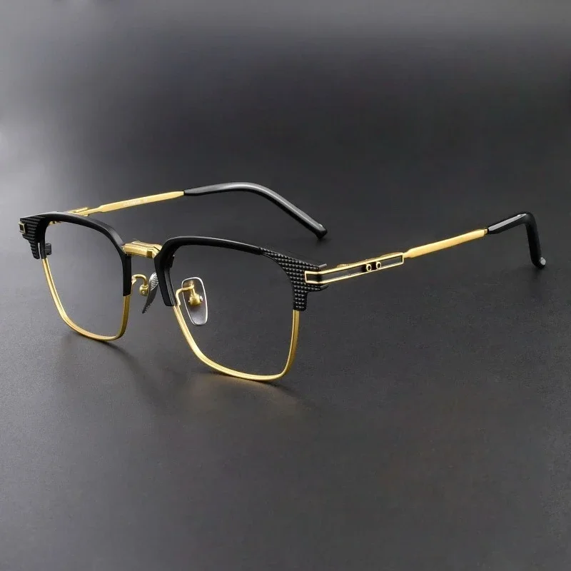 

Myopia Designer Square Prescription S-08T Titanium Glasses Frame Men's Business Japanese Handmade for Women Reading Eyeglasses