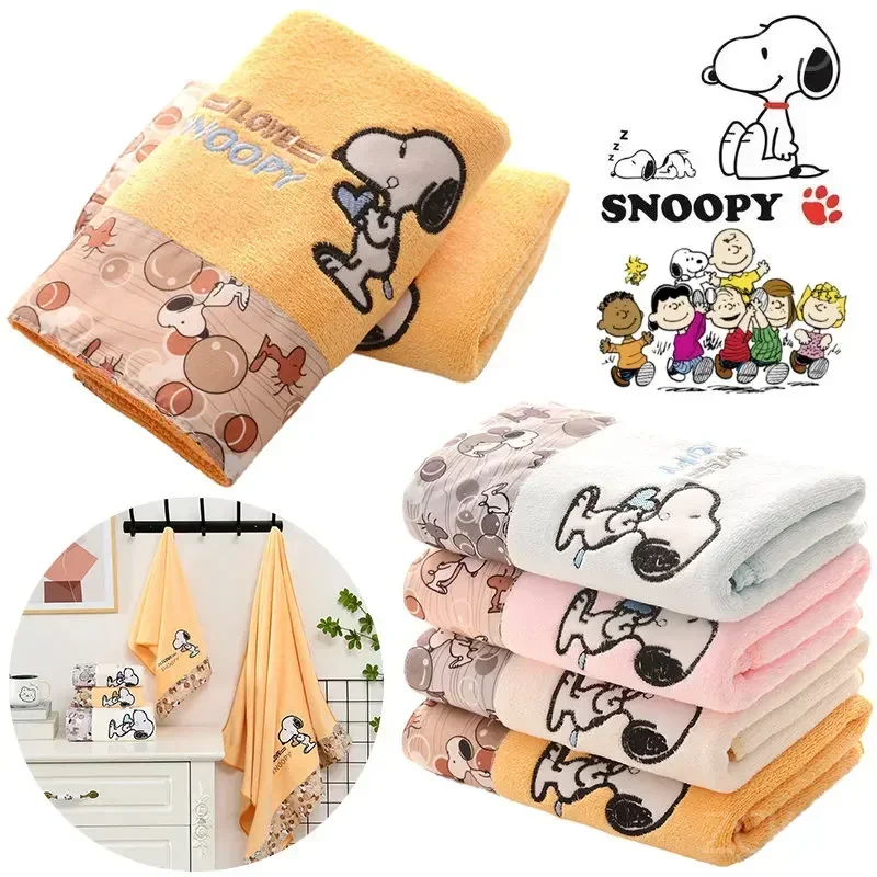 

Snoopy Thickened Face Towel Microfiber Cute Animation Man Women Absorbent Soft Face Cleaning Washcloth Hair Shower Bathroom Home