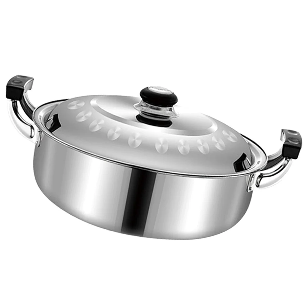 

Stainless Steel Divided Hot Pot 2-In-1 Two Flavor Cooker Thickened Large Rustproof Kitchen Pot For Chinese Hotpot Home Use