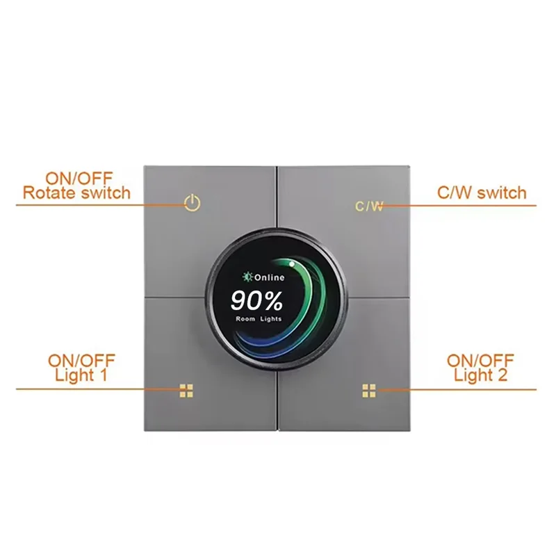 Hot-Tuya Zigbee Knob Smart Dimming Switch Panel App Control Voice Control Linkage 4 Gang Relay Smart Home Light Switch